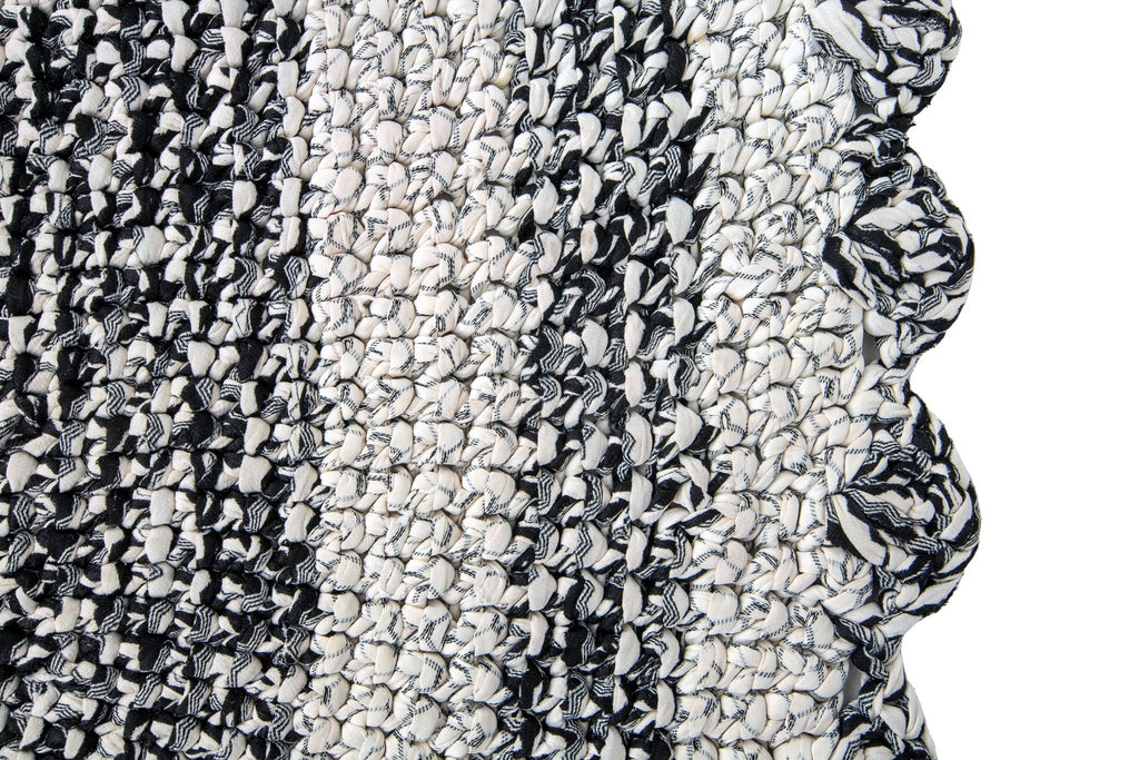 Vintage Crochet Rug 3'8" - SHARKTOOTH Antique and Vintage Textiles