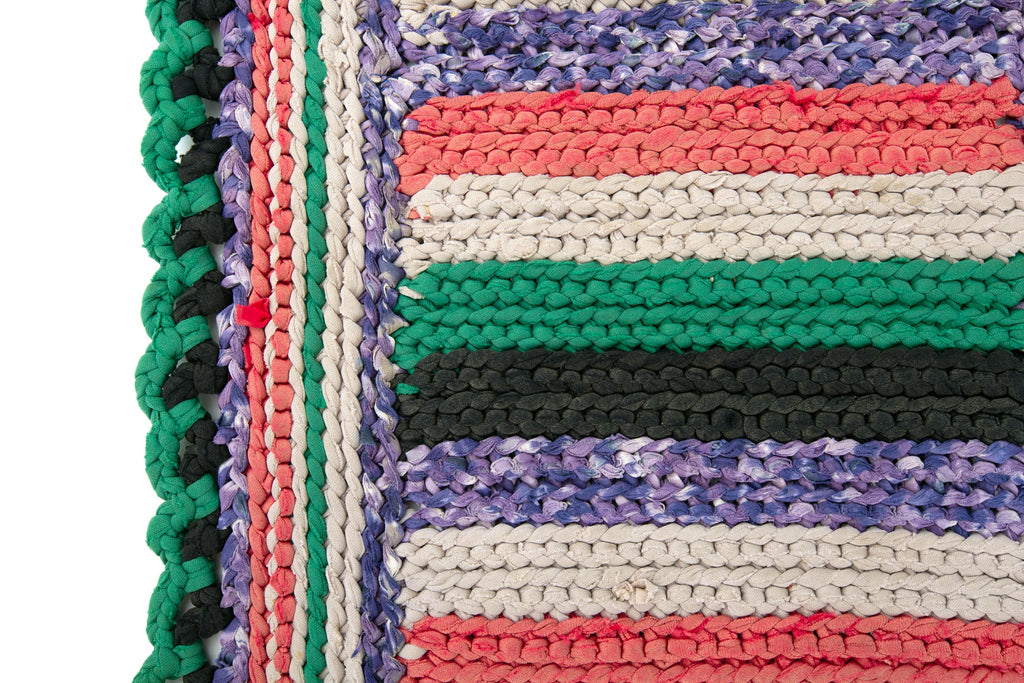 Vintage Crocheted Mat 1'5" x 2'1" - SHARKTOOTH Antique and Vintage Textiles