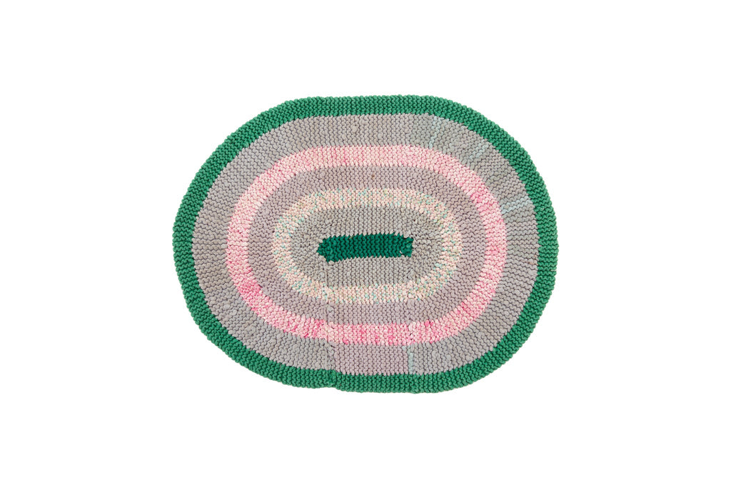 Vintage Crocheted Mat 1'6" x 2' - SHARKTOOTH Antique and Vintage Textiles