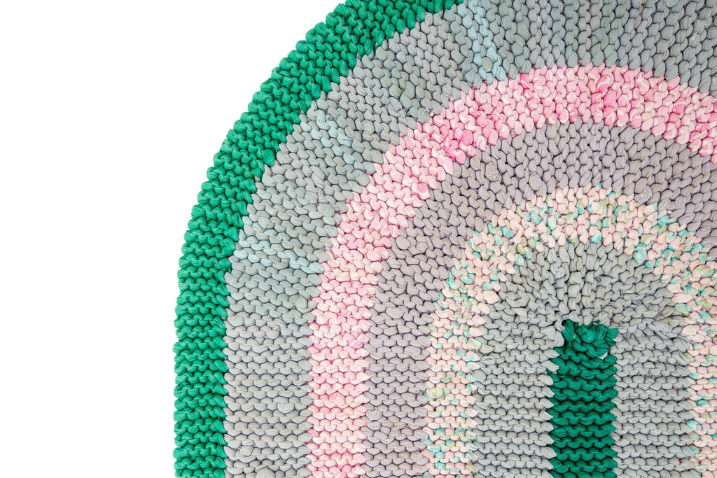 Vintage Crocheted Mat 1'6" x 2' - SHARKTOOTH Antique and Vintage Textiles