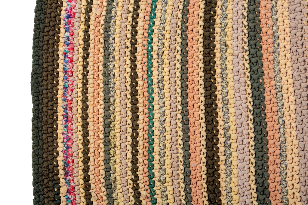 Vintage Crocheted Rug 1'11"x3'2" - SHARKTOOTH Antique and Vintage Textiles