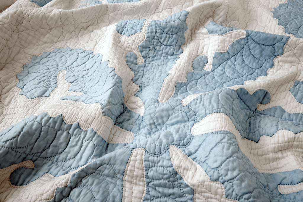 Vintage Hawaiian Quilt - SHARKTOOTH Antique and Vintage Textiles