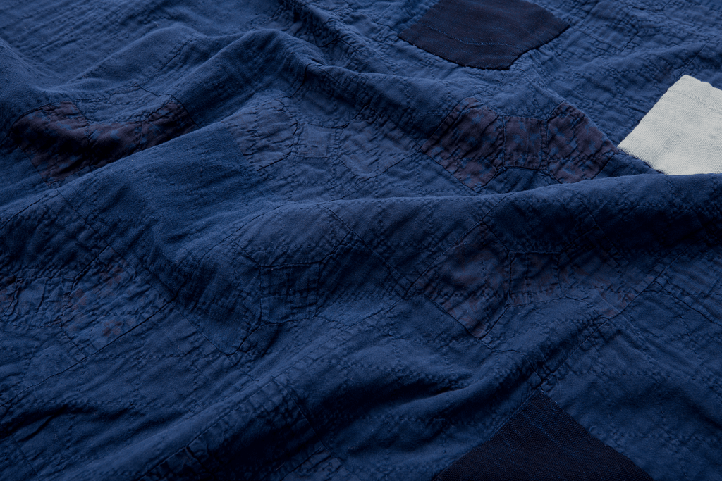 Vintage Navy Overdyed Quilt - SHARKTOOTH Antique and Vintage Textiles