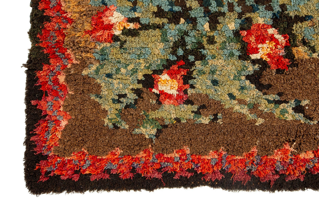 Woven Floral Rag 2'8" x 4'6" - SHARKTOOTH Antique and Vintage Textiles