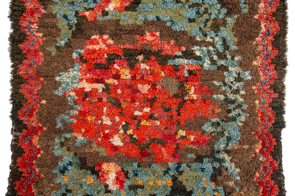 Woven Floral Rag 2'8" x 4'6" - SHARKTOOTH Antique and Vintage Textiles